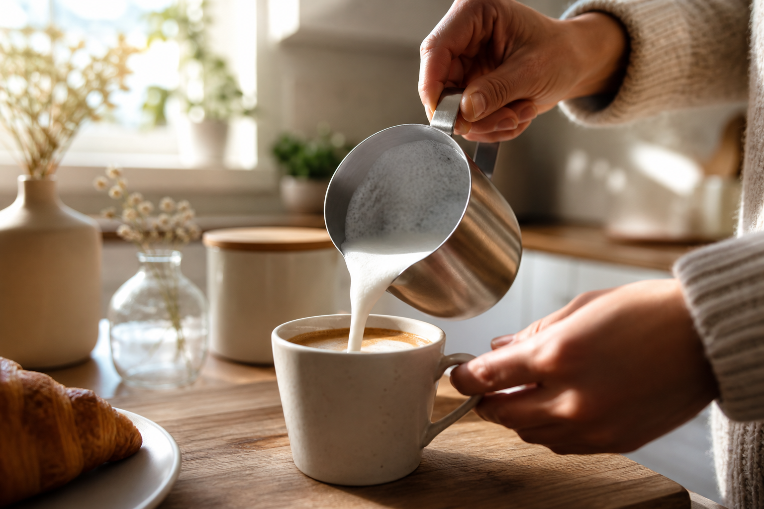 Cum faci spuma de lapte acasă pentru cappuccino și latte cremos