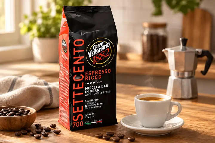 Cum alegi cafeaua boabe pentru espresso și cappuccino cu Vergnano Ricco Settecento